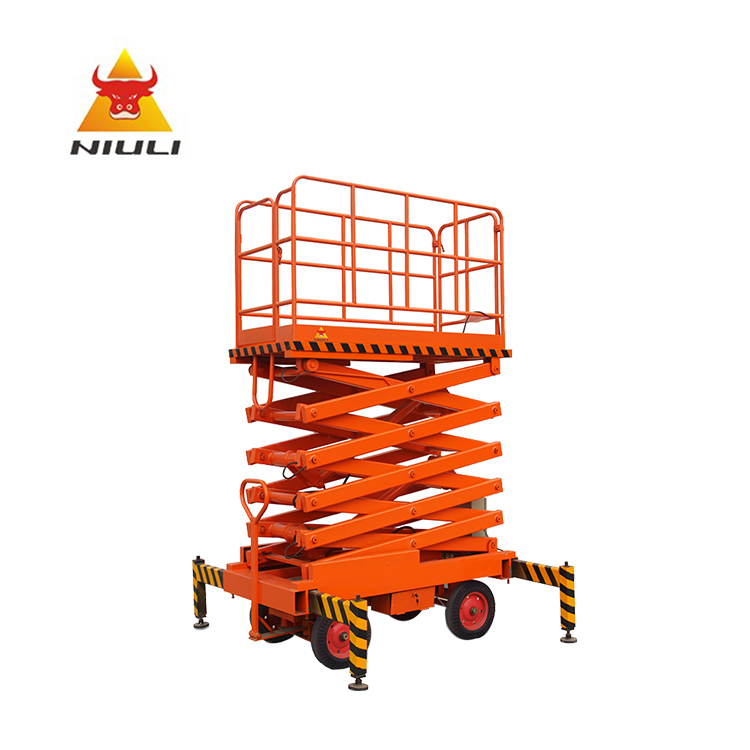 Elevador de tijera hidráulico NIULI Elevador eléctrico de carga para almacén