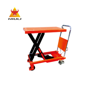 Camión de mesa elevadora de tijera hidráulica móvil Manual de plataforma elevadora NIULI 500kg