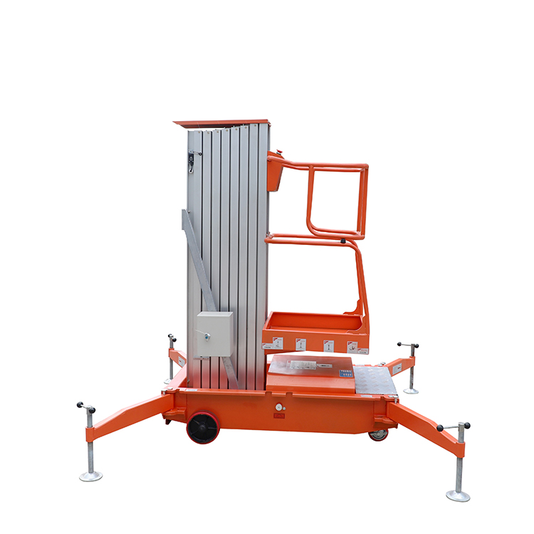 Máquina elevadora de carga NIULI, plataforma de trabajo aérea telescópica de aleación de aluminio, mesa elevadora para un hombre